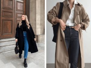 Phối áo măng tô kết hợp cùng có sơ mi có size áo vừa phải