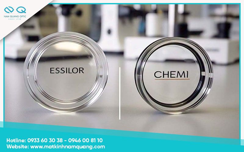 So sánh tròng kính Chemi và Essilor