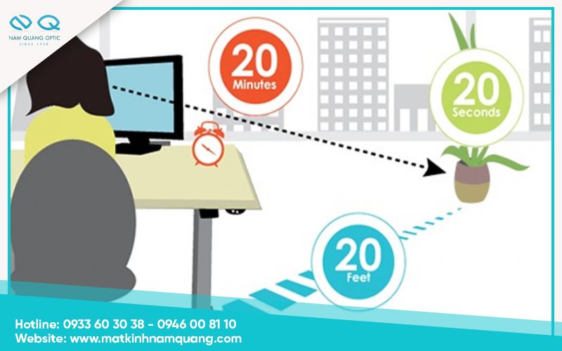Cho mắt nghỉ theo quy tắc 20 20 20