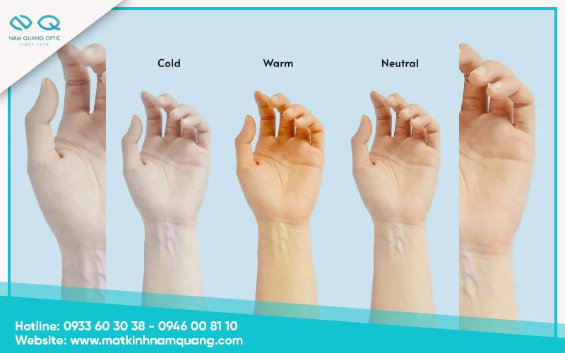 Dựa vào màu mạch máu ở cổ tay