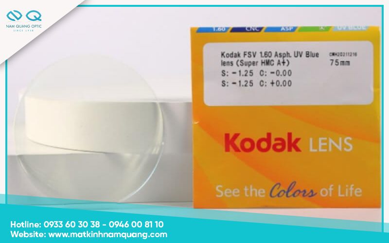 Tròng kính cận chống ánh sáng xanh Kodak