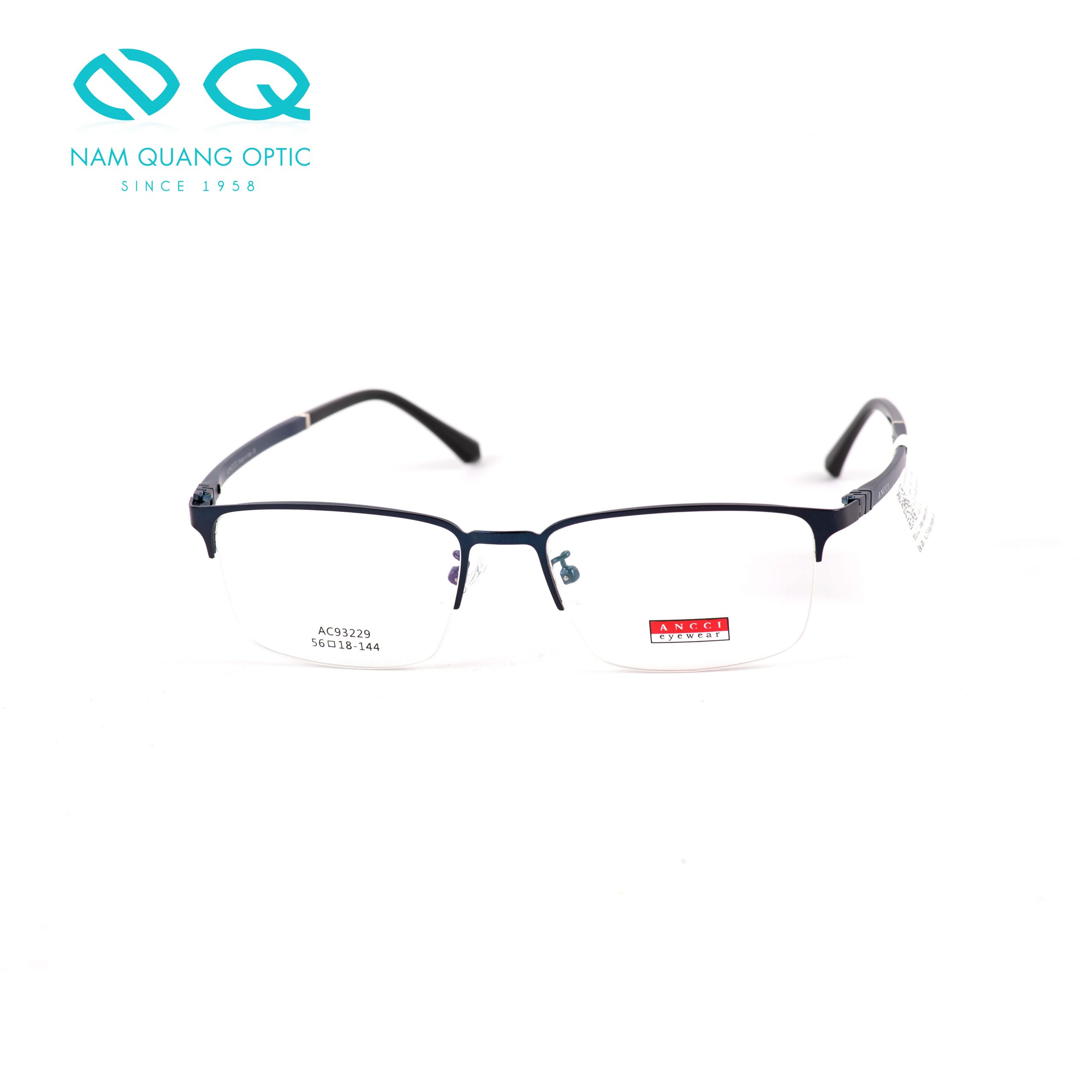 Gọng kính Ancci AC93229 C3 mấu nối kim loại lượn sóng độc đáo Gọng kính Ancci AC93229 C3