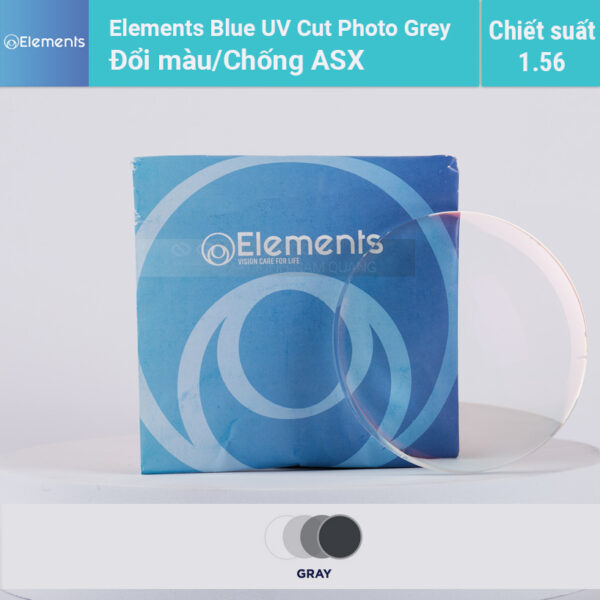 Elements-blue-uv-cut-photo-grey Tròng kính Elements Blue UV Cut Photo Grey