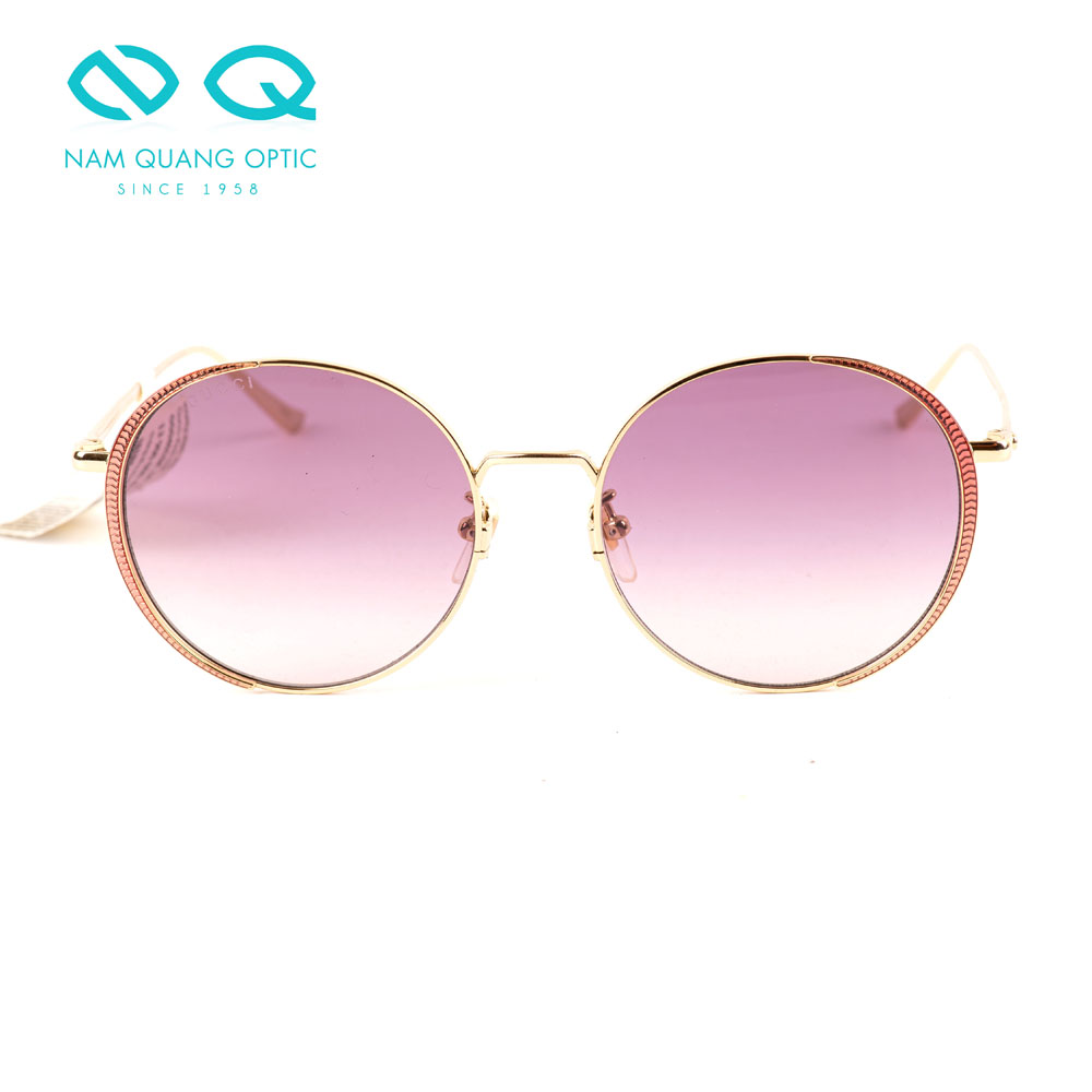 Thiết kế gọng tròn, nguyên khung tôn lên vẻ đẹp của phái nữ gọng kính mát gucci 0401SK