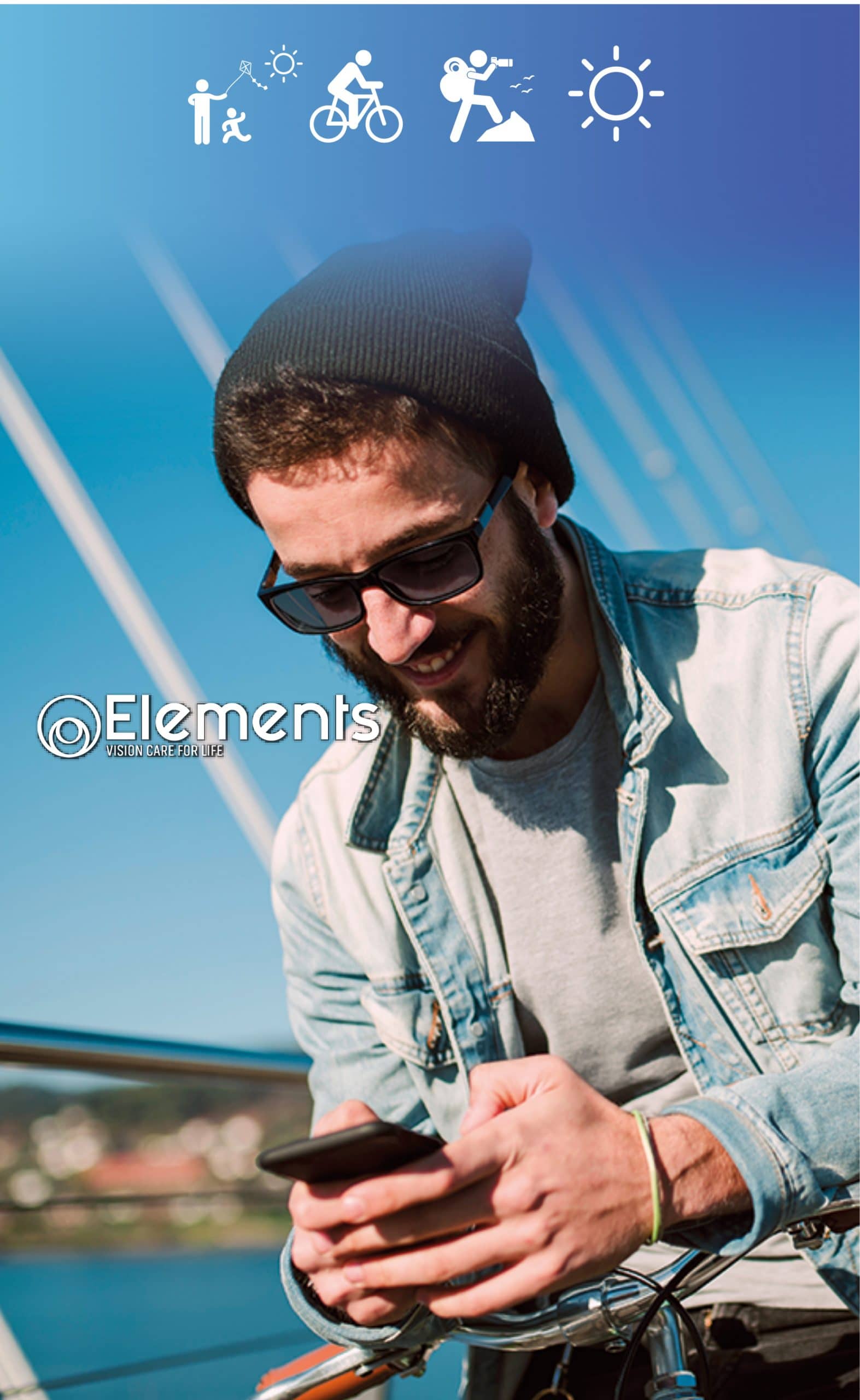 Tròng kính Elements Blue UV Cut Photo Grey đổi màu khói