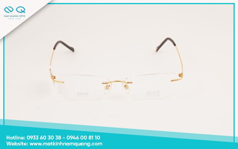Thiết kế gọng kính titanium không viền tối giản