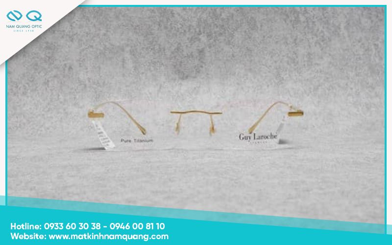Gọng kính không viền titan mạ vàng sang trọng