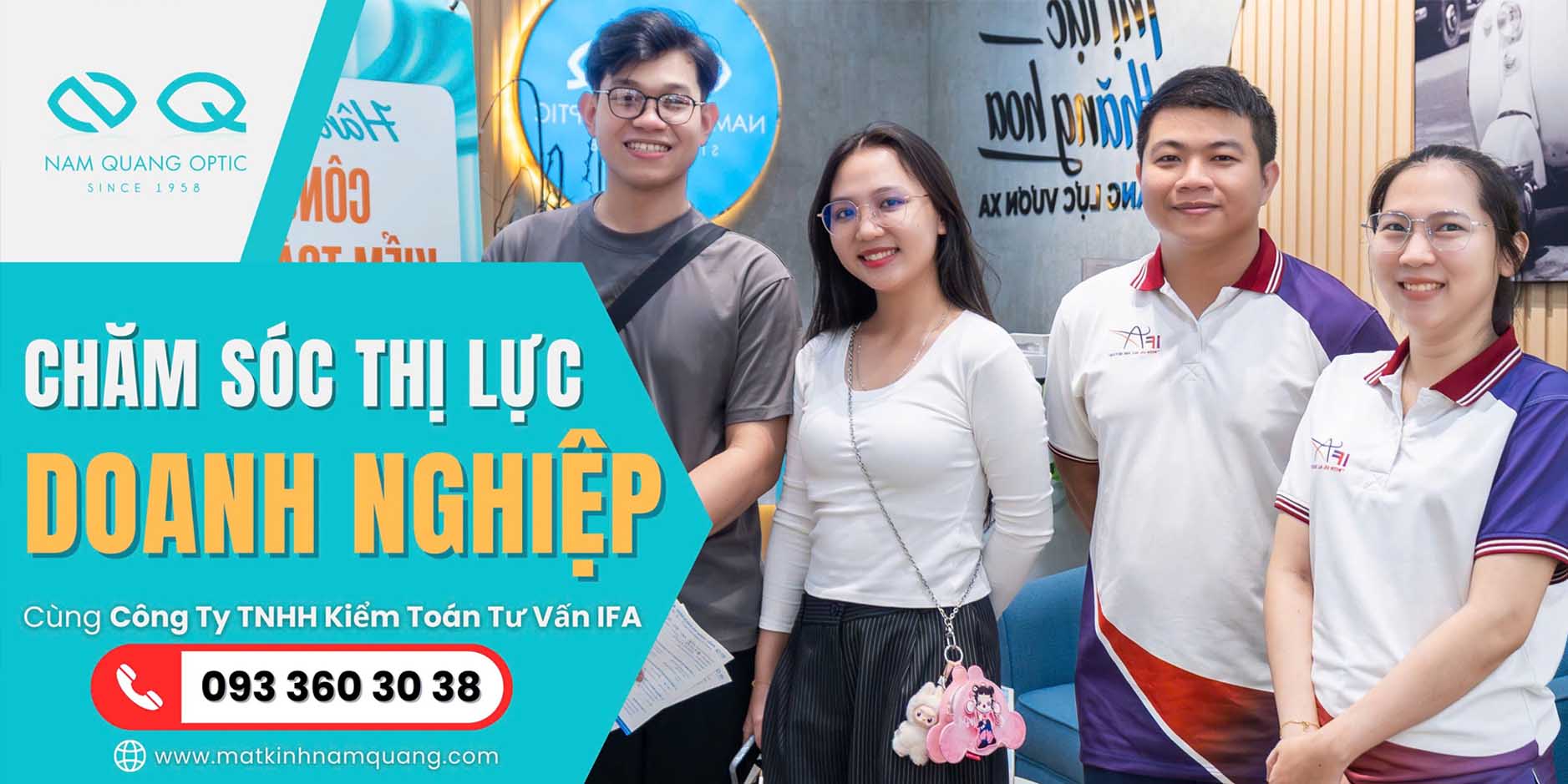 Nhân viên Công ty Kiểm Toán Tư Vấn IFA tham gia chương trình chăm sóc thị lực tại Mắt Kính Nam Quang